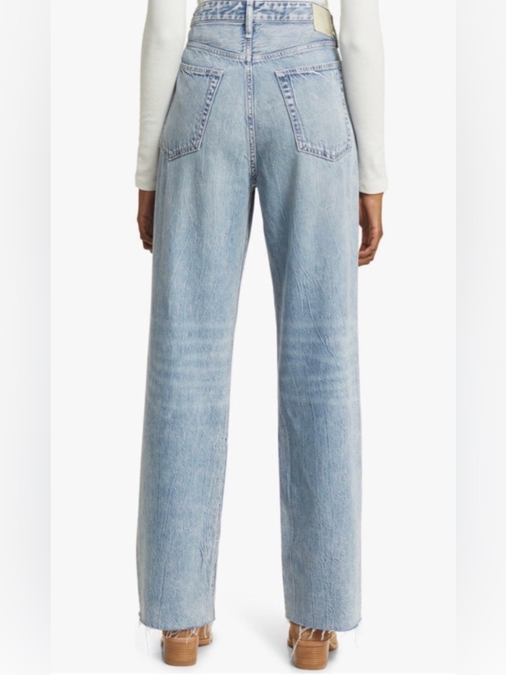 Rag & Bone Logan Featherweight Raw Edge, High Rise Wide Jean in Mira - Picture 3 of 14